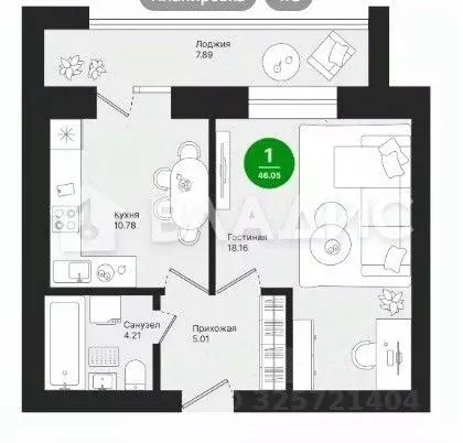 1-к кв. Марий Эл, Йошкар-Ола городской округ, с. Семеновка ул. ... - Фото 1