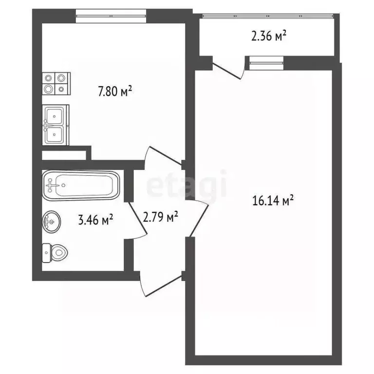 1-к кв. Санкт-Петербург Петергофское ш., 84к19 (30.5 м) - Фото 2