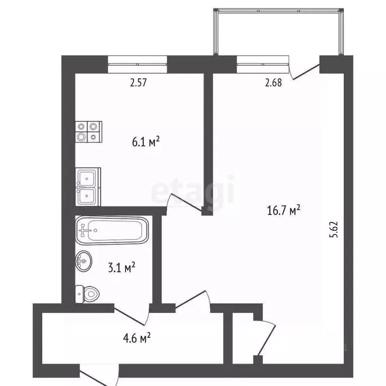 1-к кв. Пермский край, Нытвенский муниципальный округ, Уральский рп ... - Фото 1