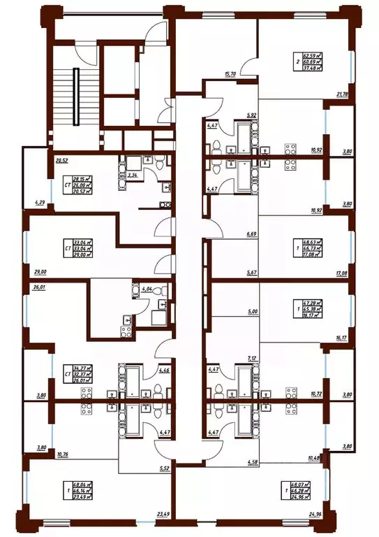 1-к кв. Калужская область, Обнинск Белкинская ул., 34 (48.04 м) - Фото 2