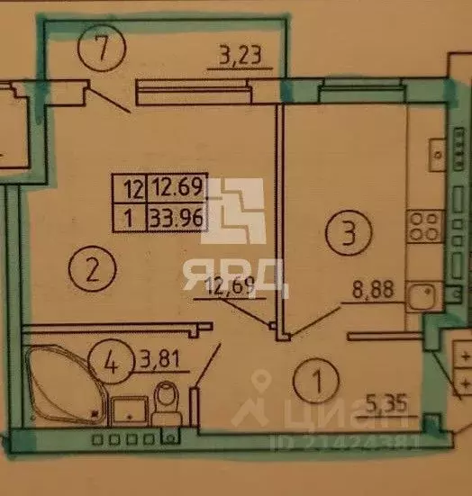 1-к кв. Ростовская область, Таганрог ул. Калинина (31.0 м) - Фото 2