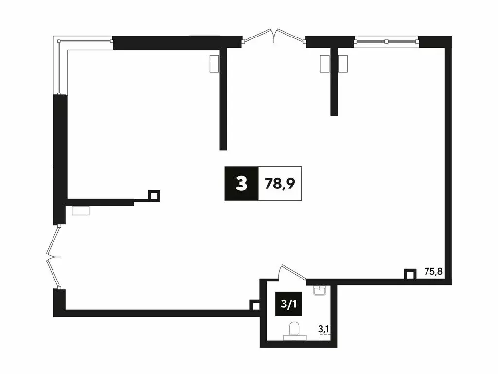 Офис (79.9 м) - Фото 1