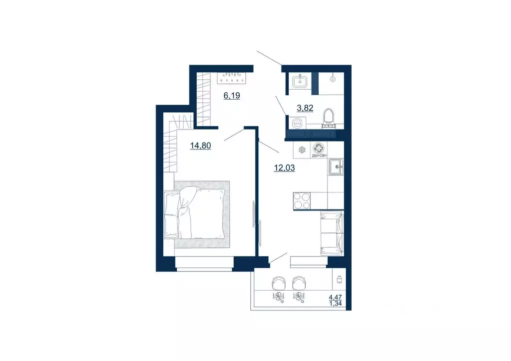 1-к кв. Воронежская область, Воронеж Московский просп., 66 (38.18 м) - Фото 0