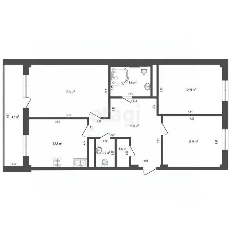 3-к кв. Забайкальский край, Чита ул. Шилова, 29 (89.5 м) - Фото 1