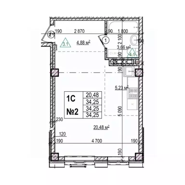 Студия Приморский край, Уссурийск Семь Ветров мкр, Уссури Парк жилой ... - Фото 1