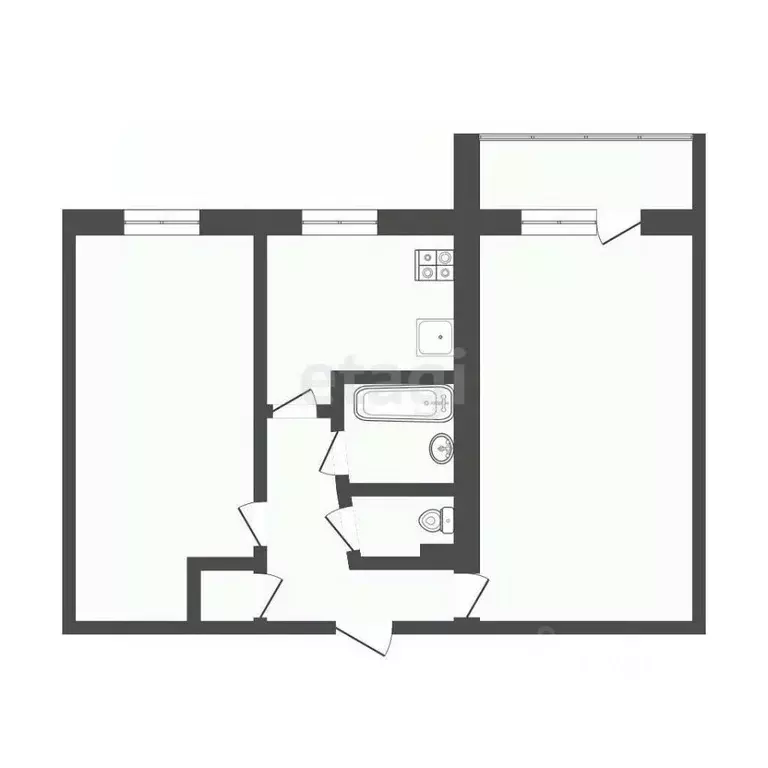 2-к кв. Севастополь ул. Вакуленчука, 21 (45.7 м) - Фото 1