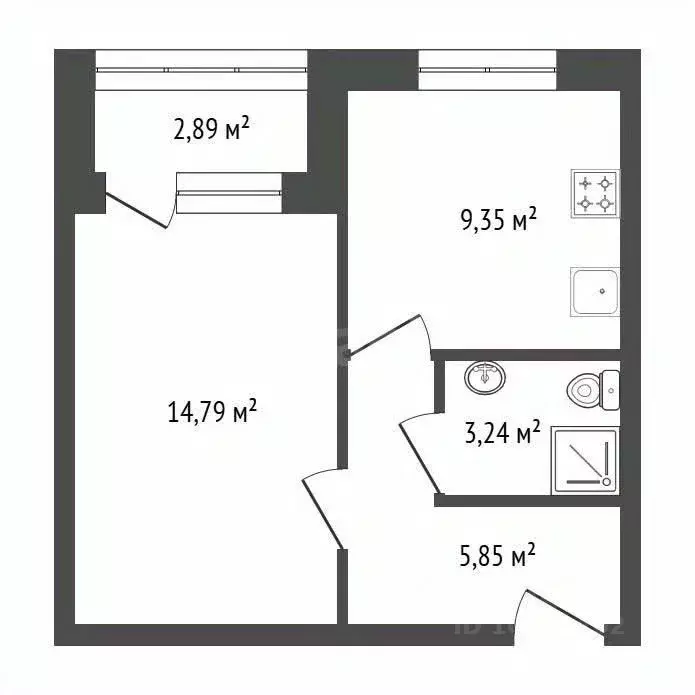 1-к кв. Башкортостан, Уфа ул. Академика Курчатова, 65/8 (34.4 м) - Фото 1