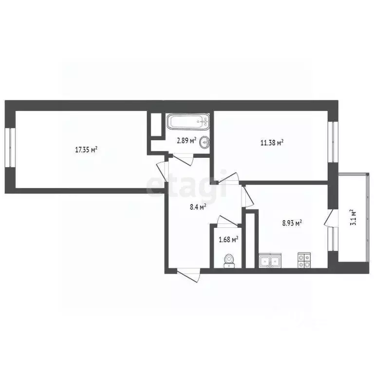 2-к кв. Ярославская область, Ярославль пер. 4-й Норский, 2к2 (50.5 м) - Фото 1