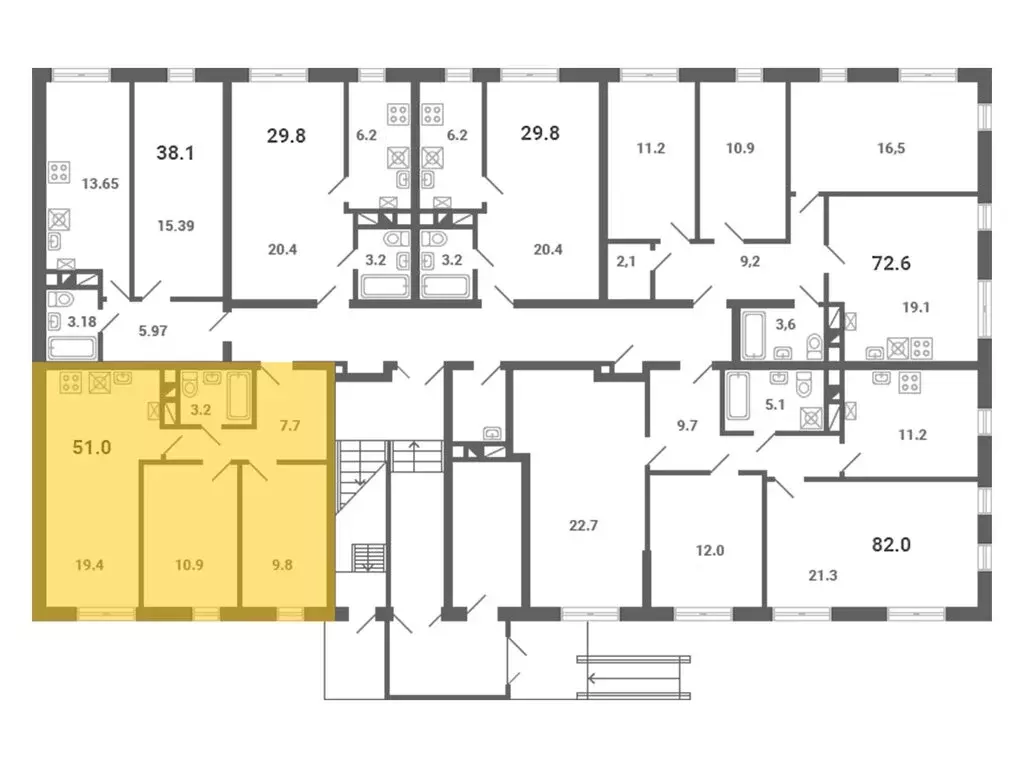 2-комнатная квартира: посёлок Мещерино, микрорайон Южные Горки, 4-й ... - Фото 1