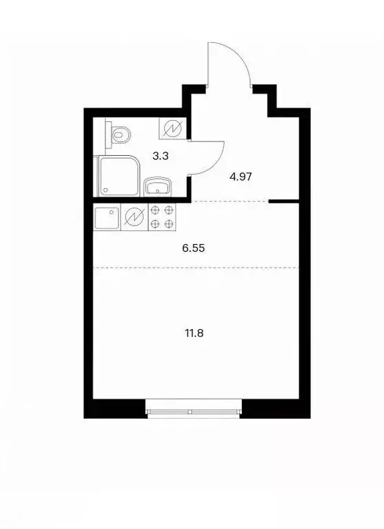 Студия Москва Олонецкая ул, 4 (20.6 м) - Фото 1