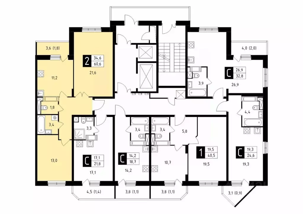 2-к кв. Московская область, Подольск Климовск мкр, ул. Школьная, 43 ... - Фото 1