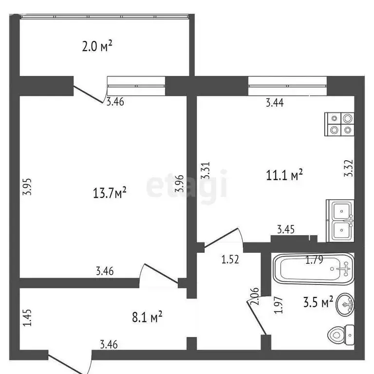 1-комнатная квартира: Саранск, Солнечная улица, 3 (36.4 м) - Фото 1