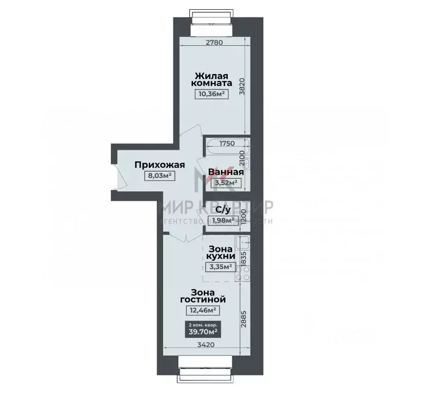 2-к кв. Хакасия, Абакан Нижняя Согра мкр, ул. Буденного, 78 (39.7 м) - Фото 2