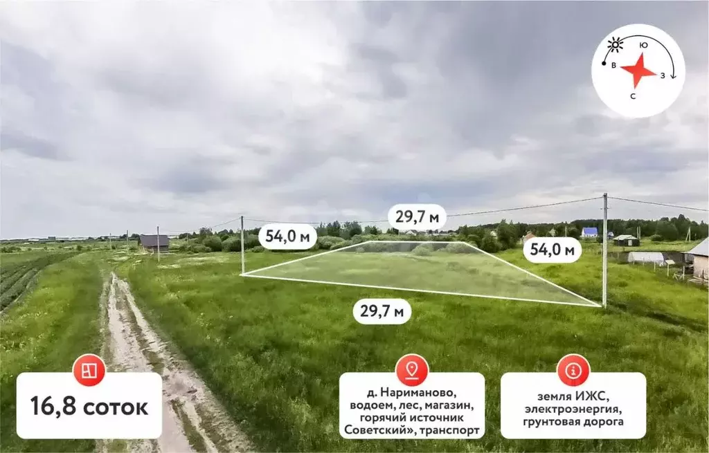 Участок в Тюменская область, Тюменский район, д. Нариманова  (16.0 ... - Фото 0