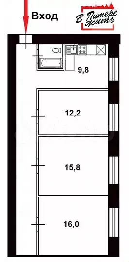 3-к. квартира, 73,8 м, 2/5 эт. - Фото 1