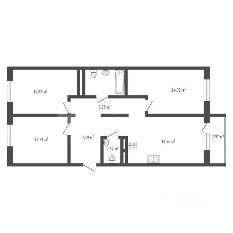 3-к кв. Тюменская область, Тюмень ул. Анатолия Клиндюка, 3 (82.0 м) - Фото 2