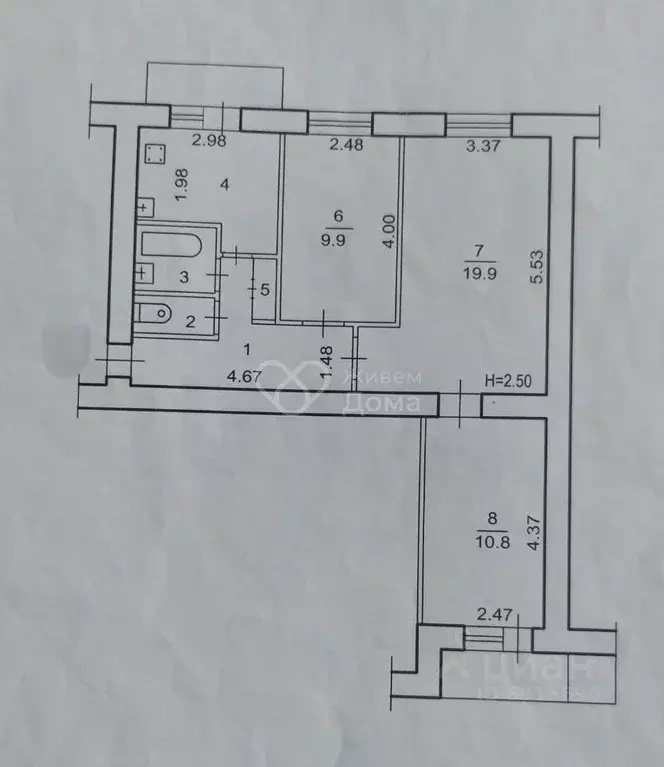 3-к кв. Волгоградская область, Волгоград ул. Николая Отрады, 15 (58.9 ... - Фото 2