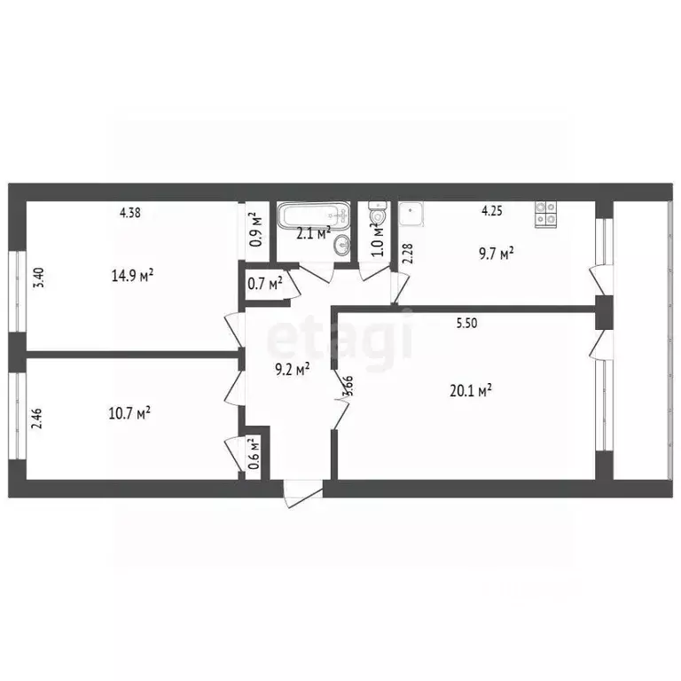 3-к кв. Крым, Красногвардейский район, с. Петровка, Егудина кв-л 7 ... - Фото 1