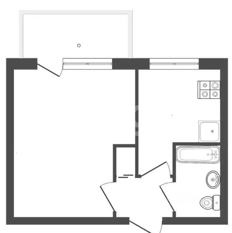1-к кв. Крым, Симферопольский район, Молодежное пгт ул. Крымская (22.9 ... - Фото 1