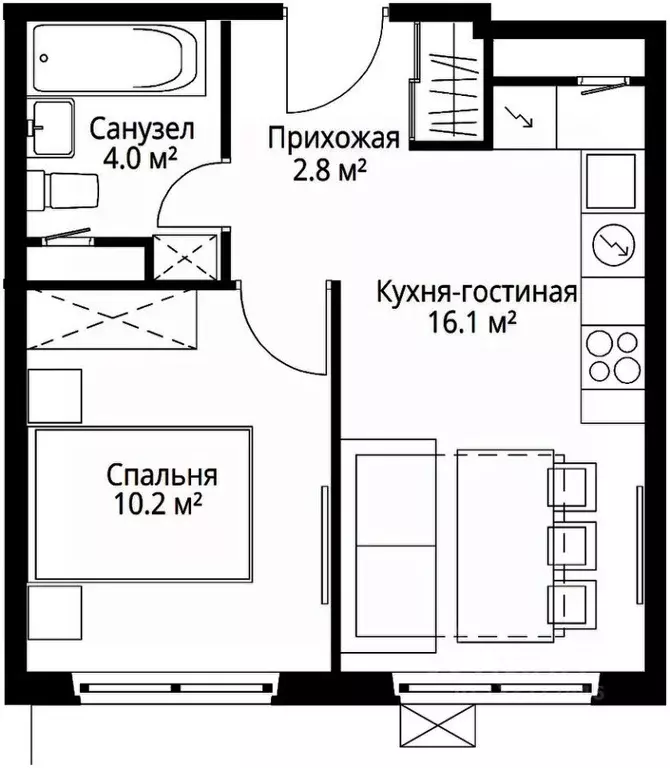 1-к кв. Московская область, Ленинский городской округ, д. Сапроново, ... - Фото 1