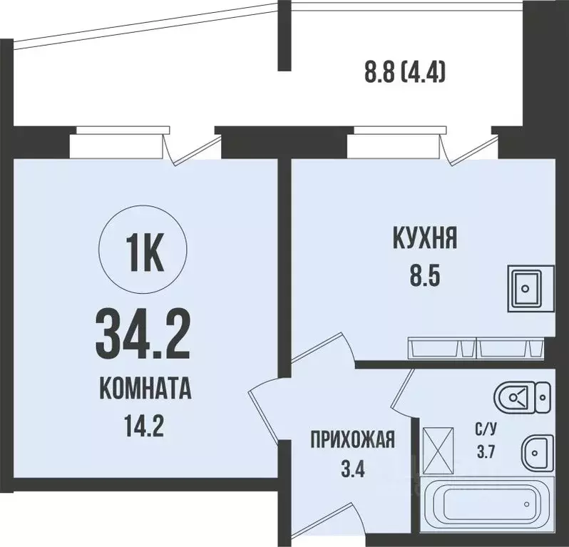 1-к кв. Новосибирская область, Новосибирск Родники мкр, Династия жилой ... - Фото 1