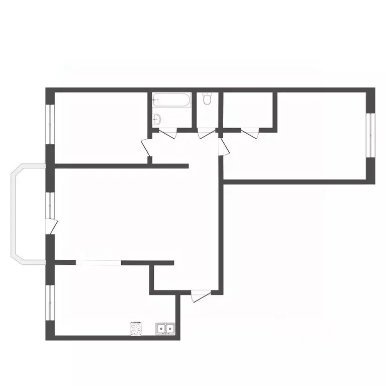 3-к кв. Тюменская область, Тюмень Мелиораторов мкр, 6 (56.0 м) - Фото 1