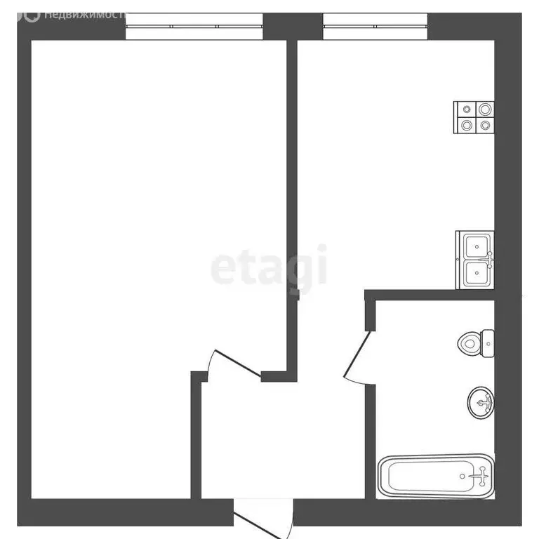 1-комнатная квартира: Омск, проспект Мира, 42В (38.5 м) - Фото 1