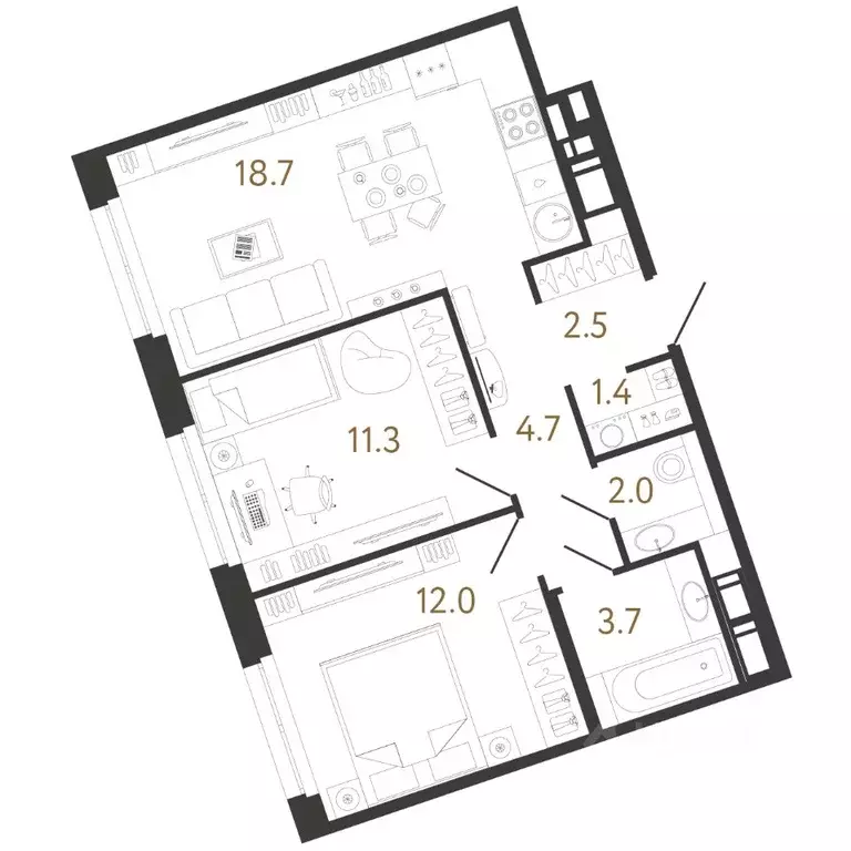 2-к кв. Санкт-Петербург ул. Бабушкина, 2 (56.3 м) - Фото 0