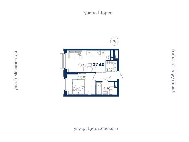 1-комнатная квартира: Екатеринбург, Московская улица, 249/2 (37.4 м) - Фото 0