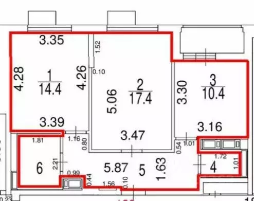 2-к кв. Москва Ташкентская ул., 14К2 (58.0 м) - Фото 1
