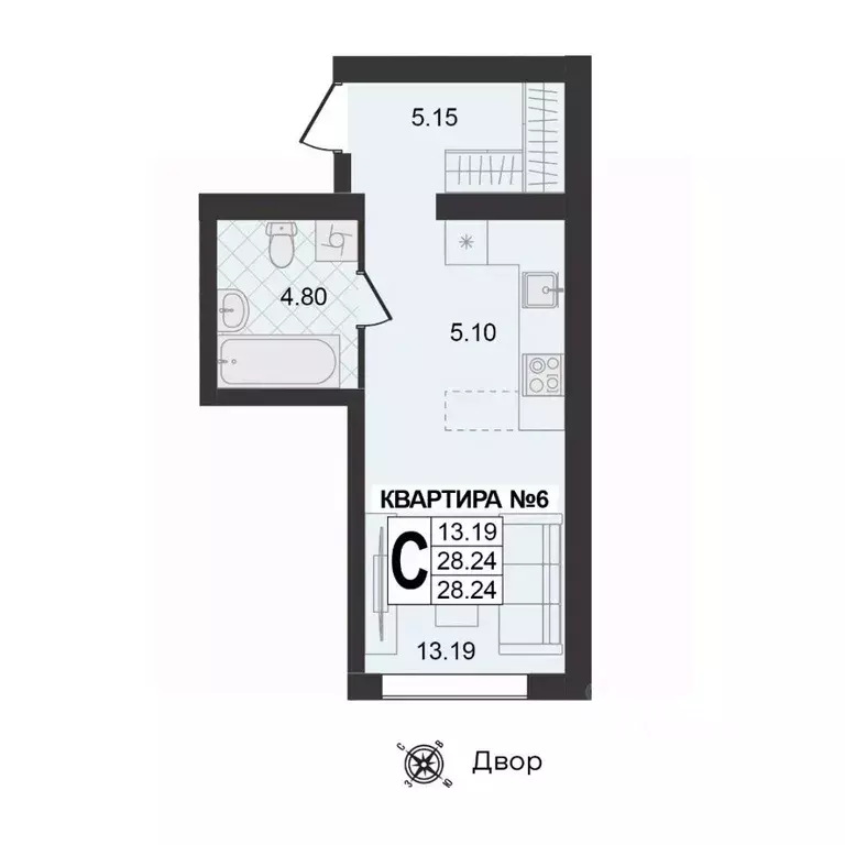 1-к кв. Владимирская область, Муром ул. 1-я Новослободская (28.24 м) - Фото 0