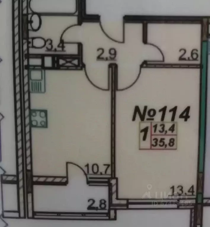 1-к кв. Краснодарский край, Анапа ул. Ленина, 180Ак14 (35.0 м) - Фото 2
