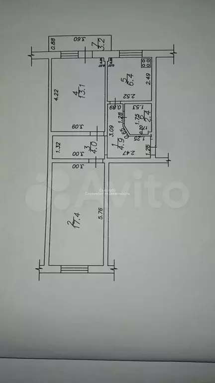 2-к. квартира, 48 м, 5/5 эт. - Фото 0