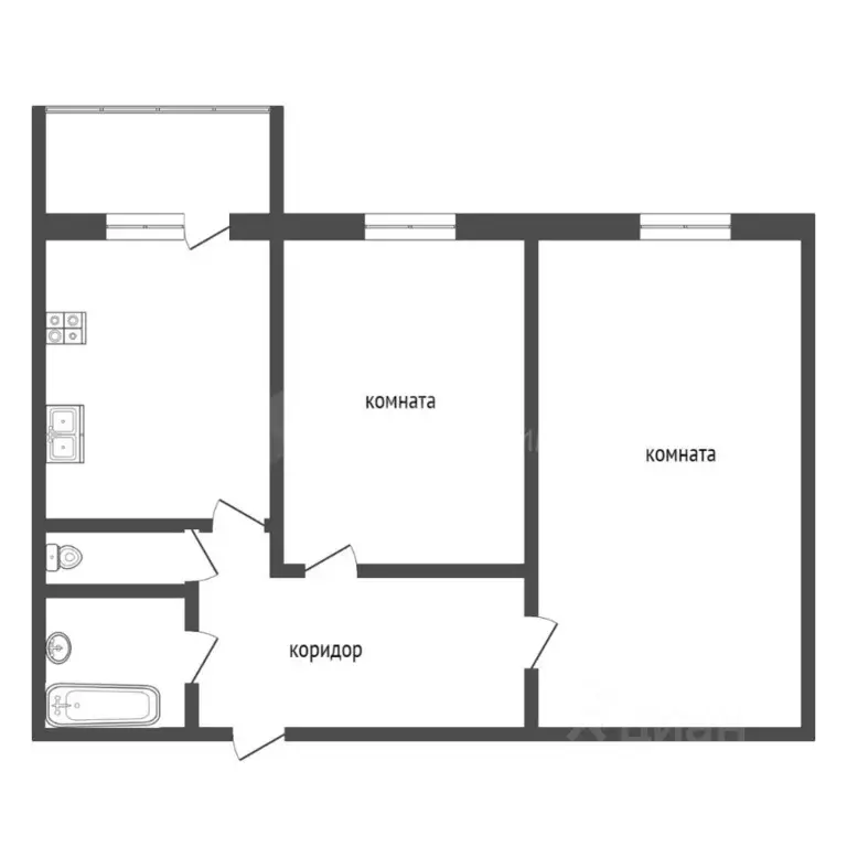 2-к кв. Тюменская область, Тюмень ул. Николая Семенова, 35 (62.4 м) - Фото 2