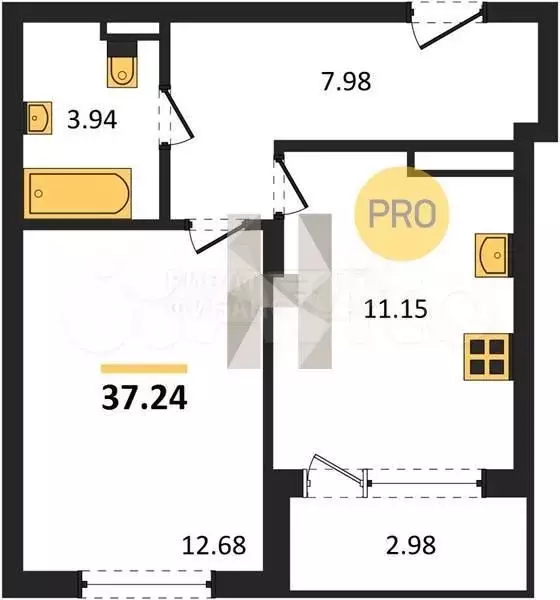 1-к. квартира, 40 м, 1/4 эт. - Фото 0