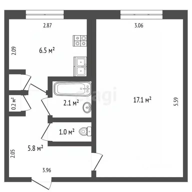 1-к кв. Мордовия, Саранск ул. Воинова, 7 (33.2 м) - Фото 2