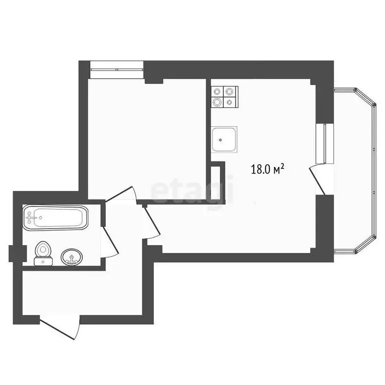 1-комнатная квартира: Тюмень, Стартовая улица, 1 (42.5 м) - Фото 1
