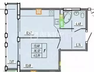 1-к кв. Ивановская область, Иваново ул. Стартовая, 5 (43.4 м) - Фото 2