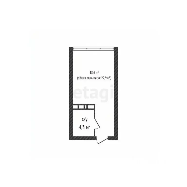 Студия Краснодарский край, Краснодар Обрывная ул., 132/1к1 (22.9 м) - Фото 1
