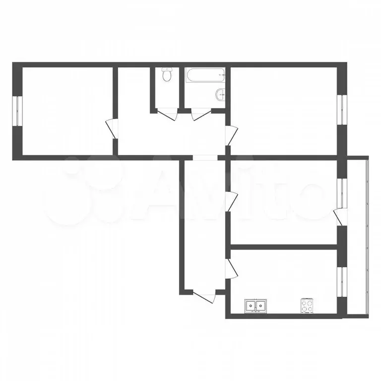 3-к. квартира, 68 м, 7/10 эт. - Фото 0