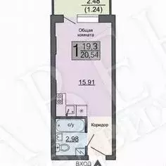 1-к кв. Воронежская область, Воронеж Ростовская ул., 100БкА (19.3 м) - Фото 2