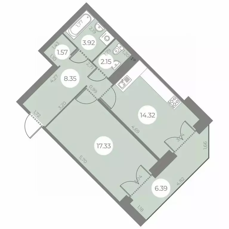 1-к кв. Санкт-Петербург ул. Маршала Захарова, 10 (50.84 м) - Фото 0