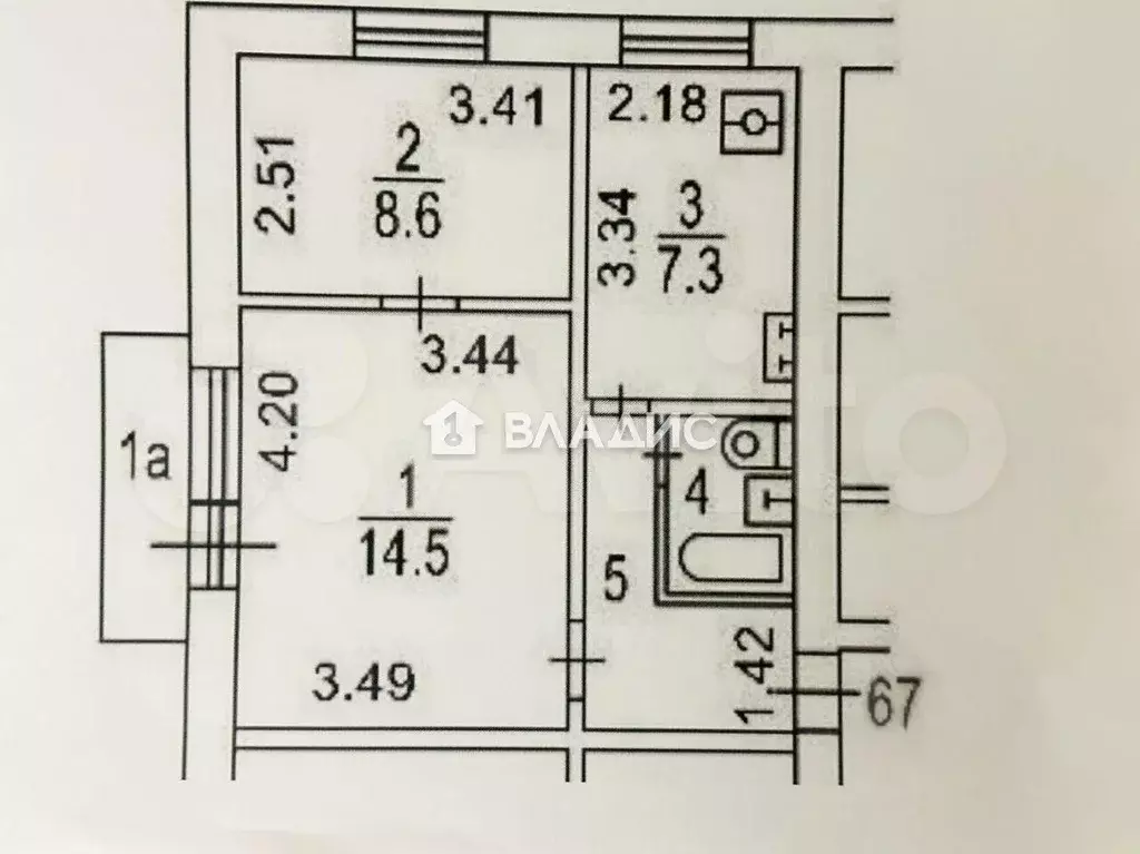 2-к. квартира, 37,3 м, 9/9 эт. - Фото 1