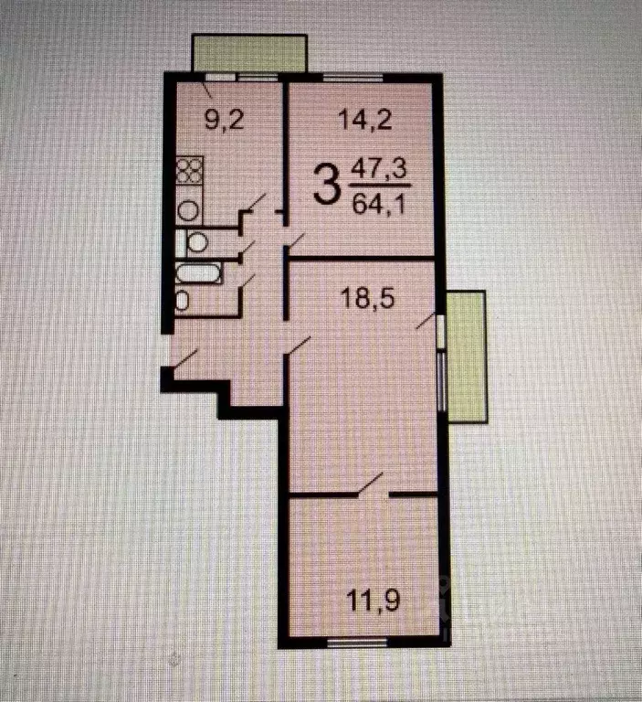 3-к кв. Москва Ферганский проезд, 14К2 (65.0 м) - Фото 1