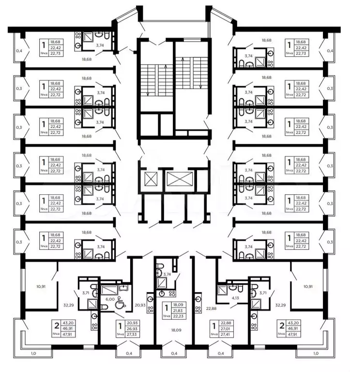 Апартаменты-студия, 27,3 м, 11/16 эт. - Фото 1