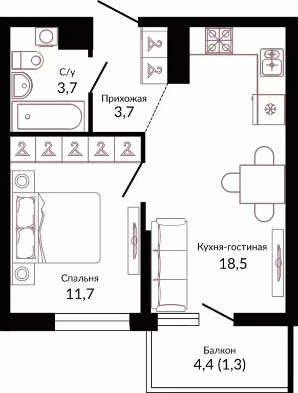 1-к кв. Краснодарский край, Краснодар ул. Конгрессная, 43 (40.3 м) - Фото 0