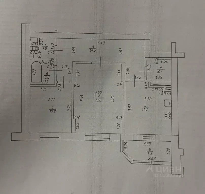 2-к кв. Татарстан, Казань ул. Тансык, 13А (63.0 м) - Фото 2
