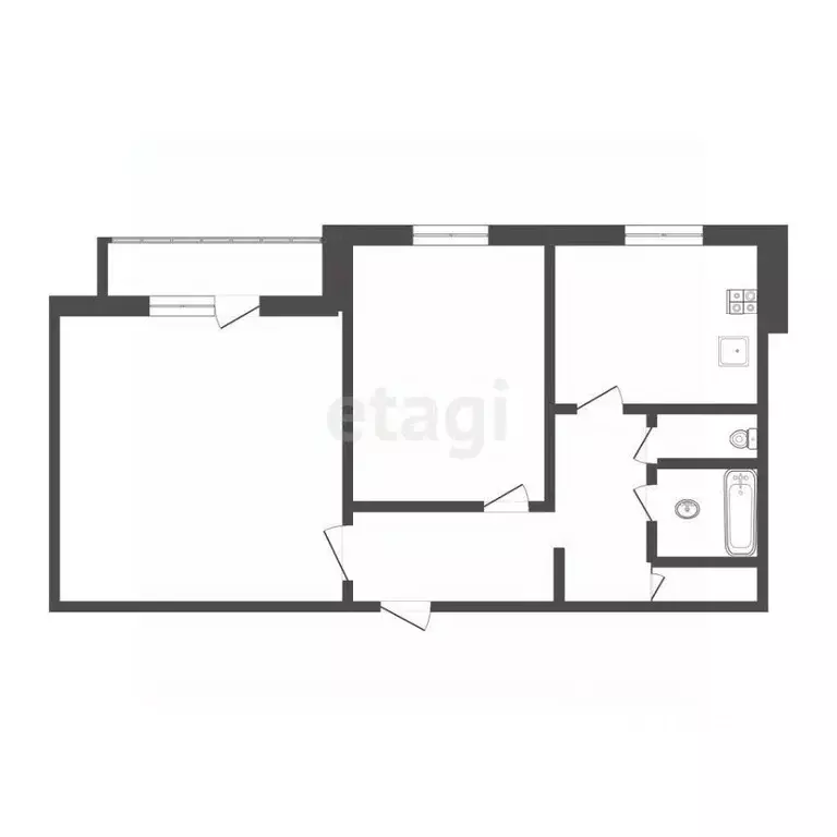 2-к кв. Томская область, Томск ул. Говорова, 48 (54.2 м) - Фото 2