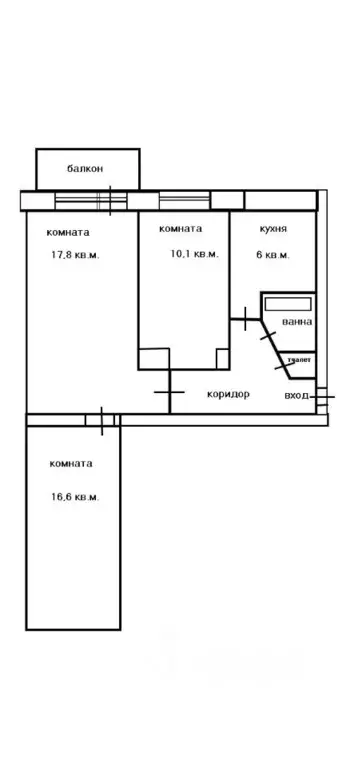 3-к кв. Ярославская область, Ярославль Балтийская ул., 16 (59.1 м) - Фото 2
