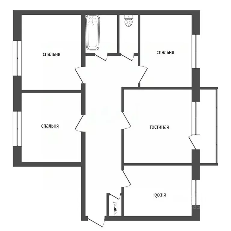 4-к кв. Красноярский край, Красноярск Светлогорская ул., 19 (80.0 м) - Фото 2